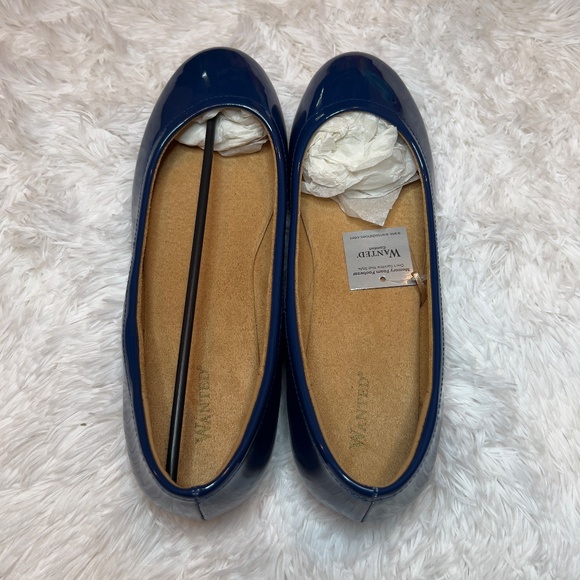 New WANTED Women's Size 11 Navy Rainbow Sole Round Toe Slip On Ballet Flats - Picture 8 of 8